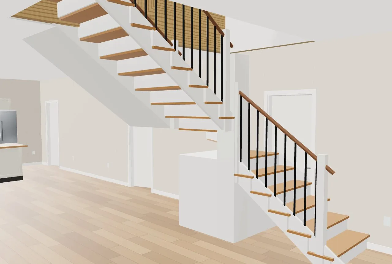 A winder stair turning through its winders